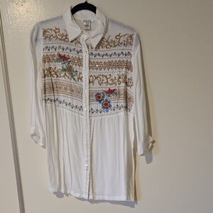 Embroidered White Blouse